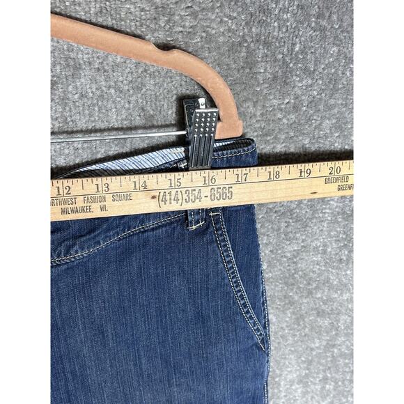 Eddie Bauer Capri Jeans Womens Size 14 Blue Denim Trouser Style Pockets Stretch - Picture 4 of 7